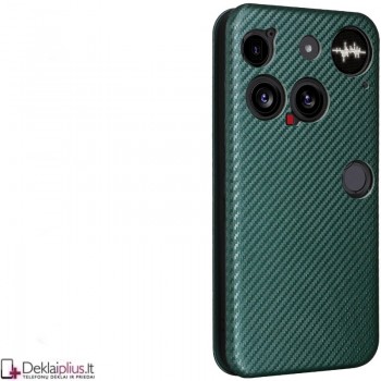 Carbon atverčiamas dėklas - žalias (Nothing Phone 3) Carbon atverčiamas dėklas - žalias (Nothing Phone 3)